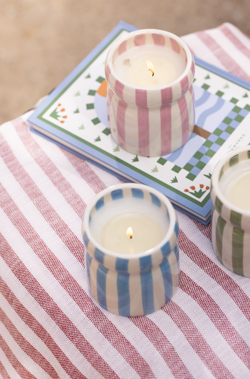 Paddywax Cabana Lavender Ceramic Scented Candle, Grecian Sand