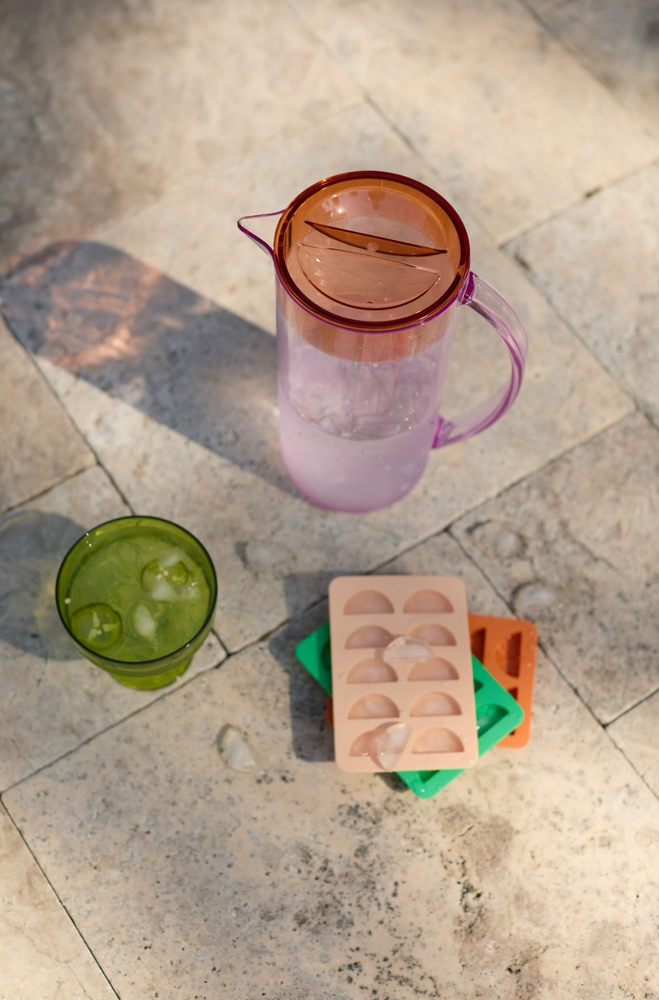 Here's How Dotty Citrus  Wedge Ice Tray, Orange & Blush Pink