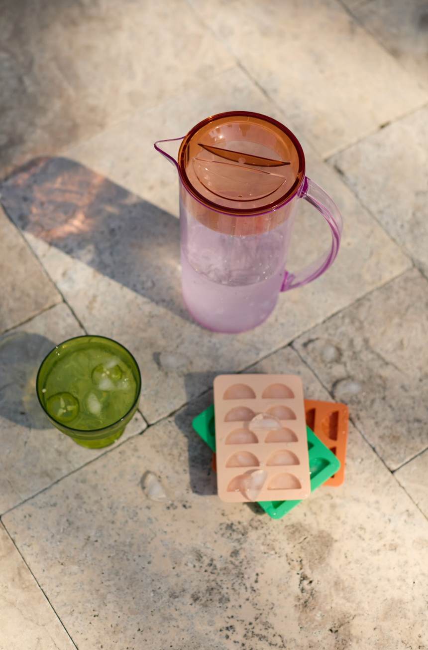 Here's How Dotty Citrus  Wedge Ice Tray, Orange & Blush Pink