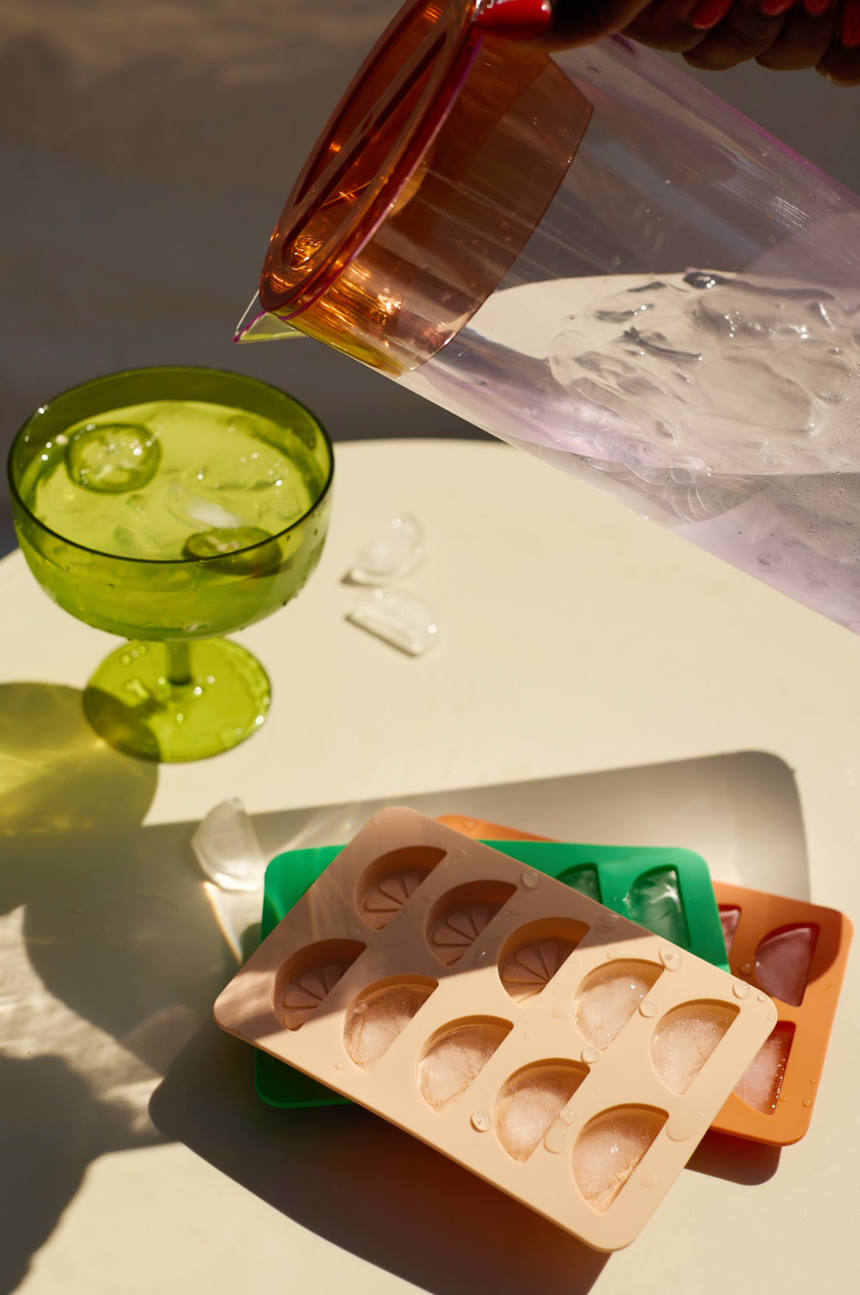 Here's How Dotty Citrus  Wedge Ice Tray, Orange & Blush Pink