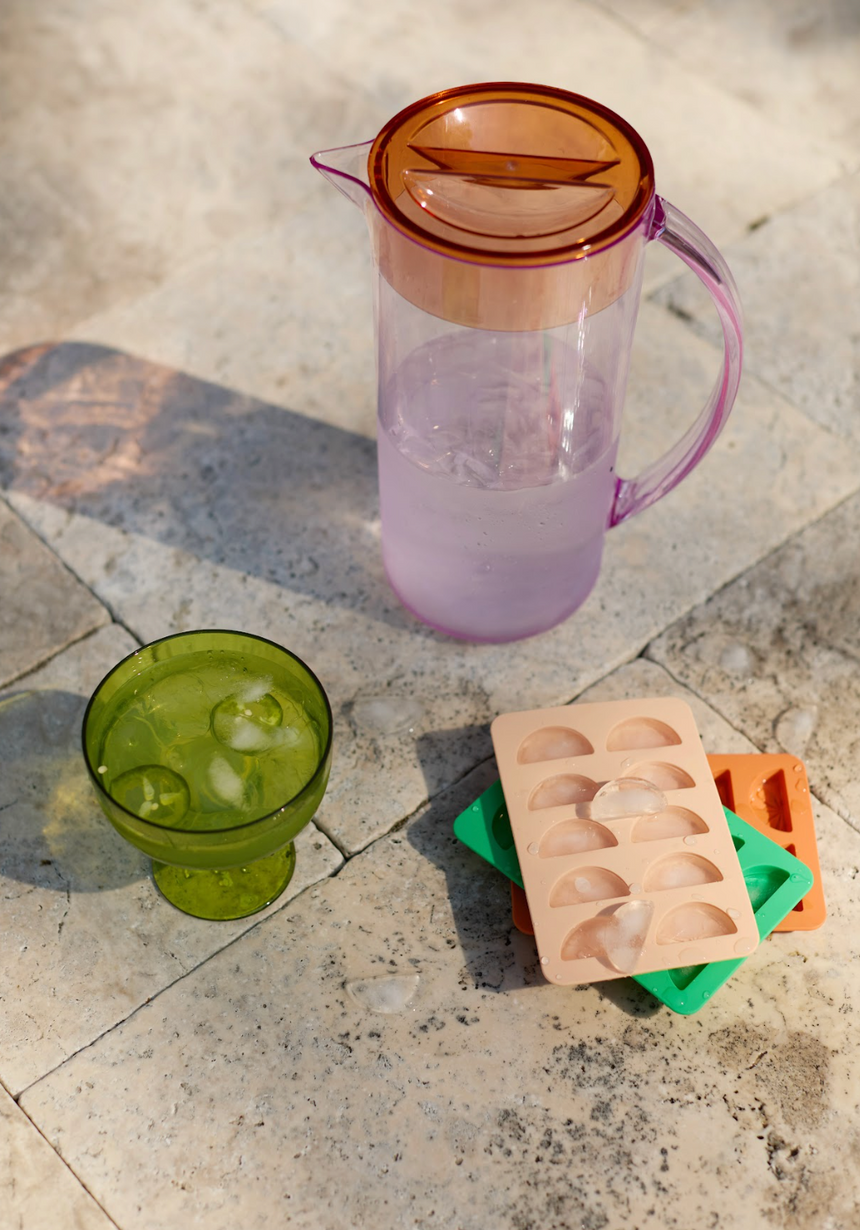 Here's How Dotty Citrus  Wedge Ice Tray, Orange & Blush Pink