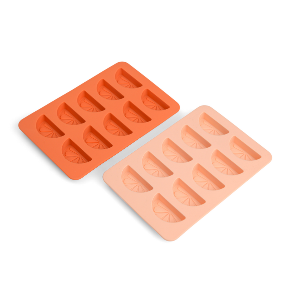 Here's How Dotty Citrus  Wedge Ice Tray, Orange & Blush Pink