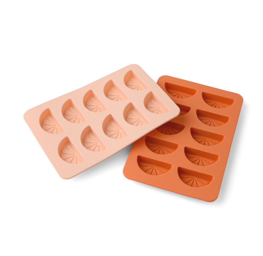Here's How Dotty Citrus  Wedge Ice Tray, Orange & Blush Pink