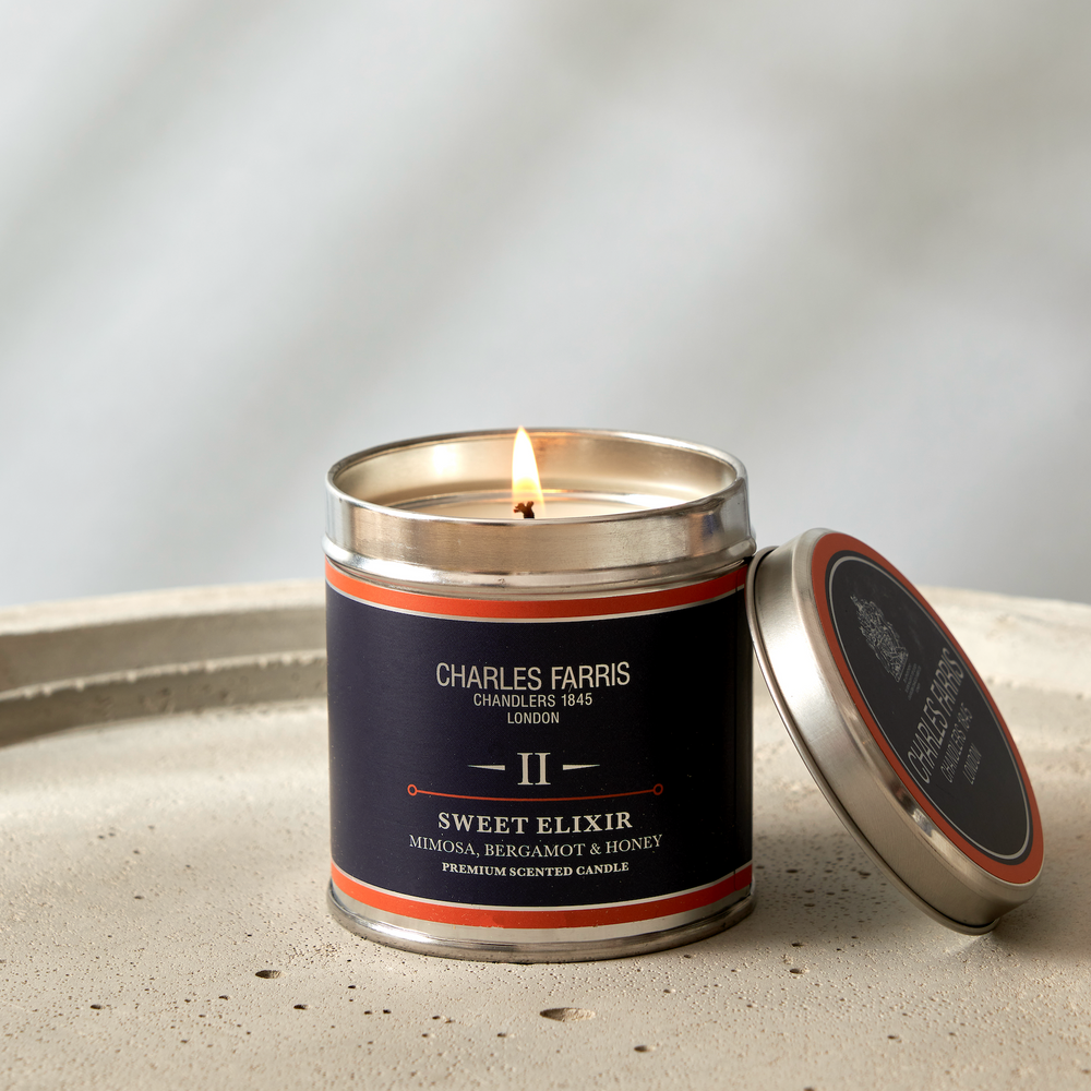 Charles Farris Sweet Elixir Scented Tin Candle, Mimosa, Bergamot and Honey