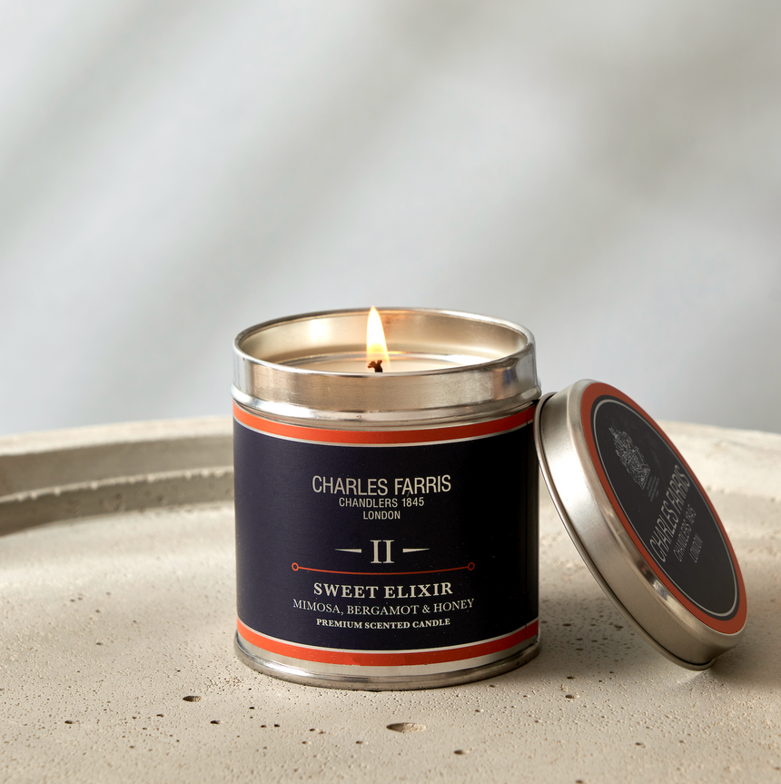 Charles Farris Sweet Elixir Scented Tin Candle, Mimosa, Bergamot and Honey