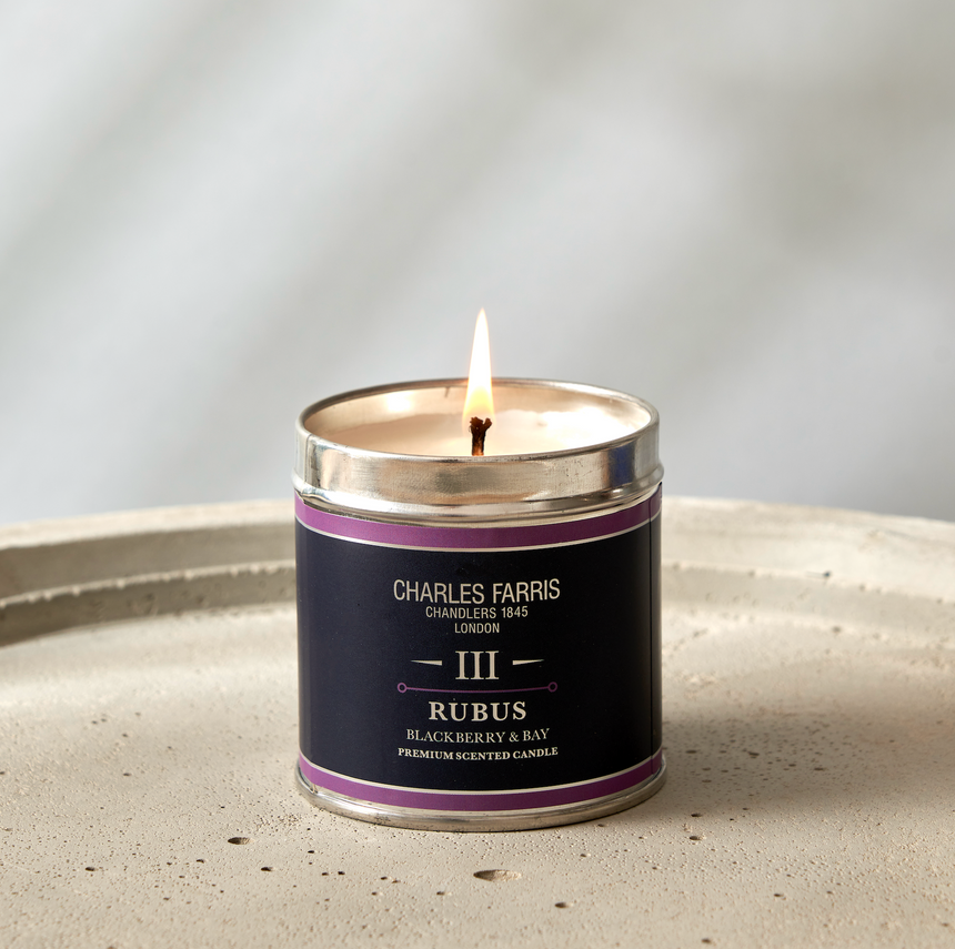 Charles Farris Rubus Scented Tin Candle, Blackberry and Bay