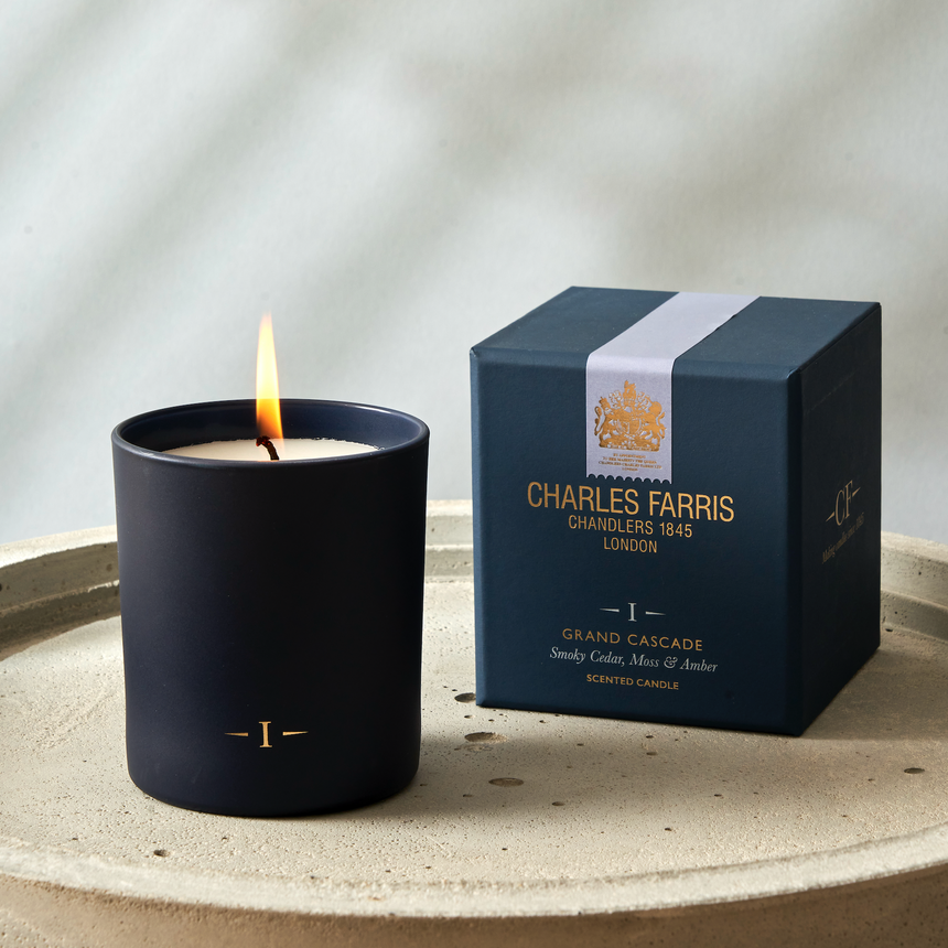 Charles Farris Grand Cascade Scented Candle, Smoky Cedar, Moss and Amber