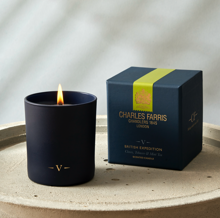 Charles Farris British Expedition Scented Candle, Cloves, Tobacco and Mint Tea