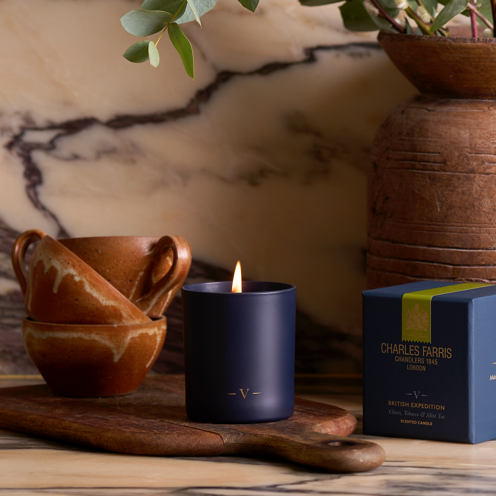 Charles Farris British Expedition Scented Candle, Cloves, Tobacco and Mint Tea