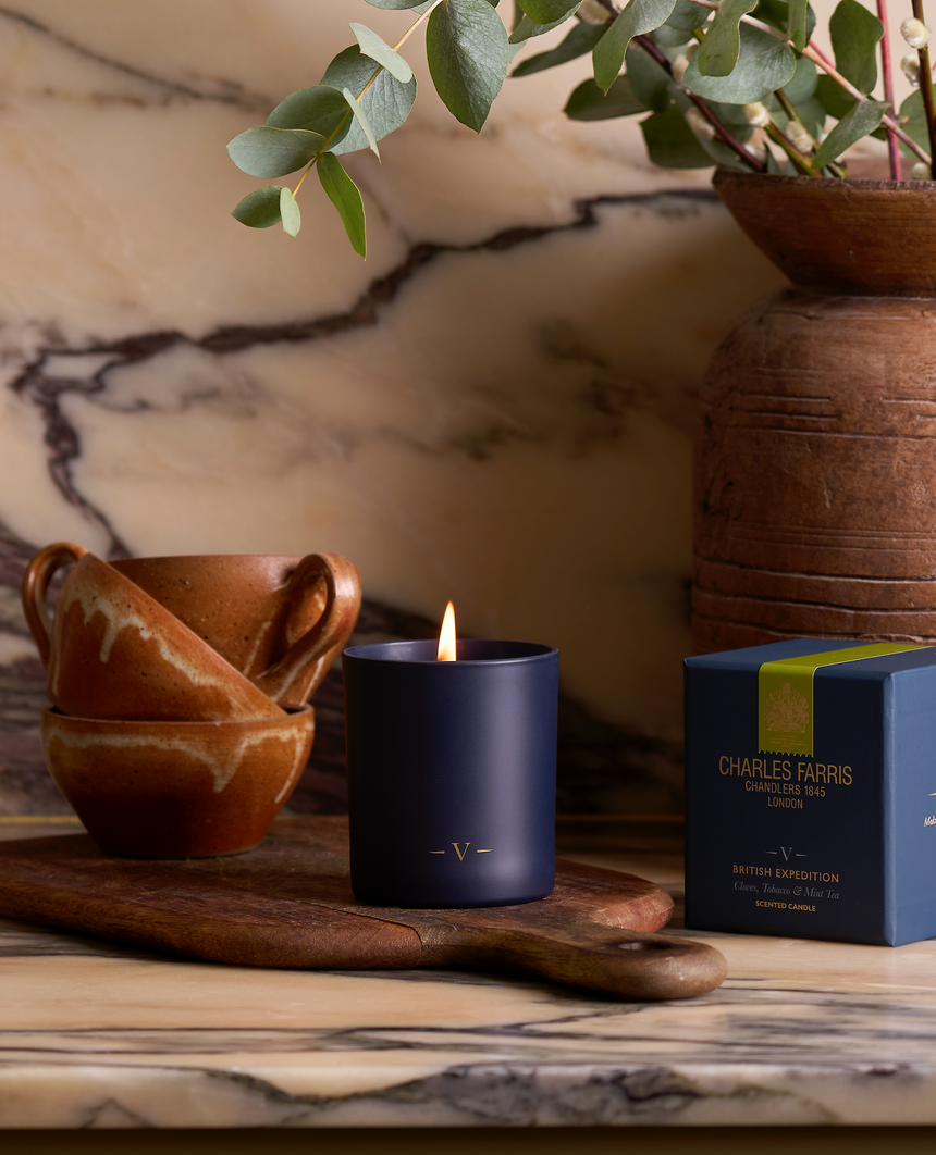 Charles Farris British Expedition Scented Candle, Cloves, Tobacco and Mint Tea