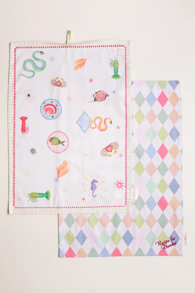 Yvonne Ellen Tea Towels, Harlequin ( Set Of 2 )