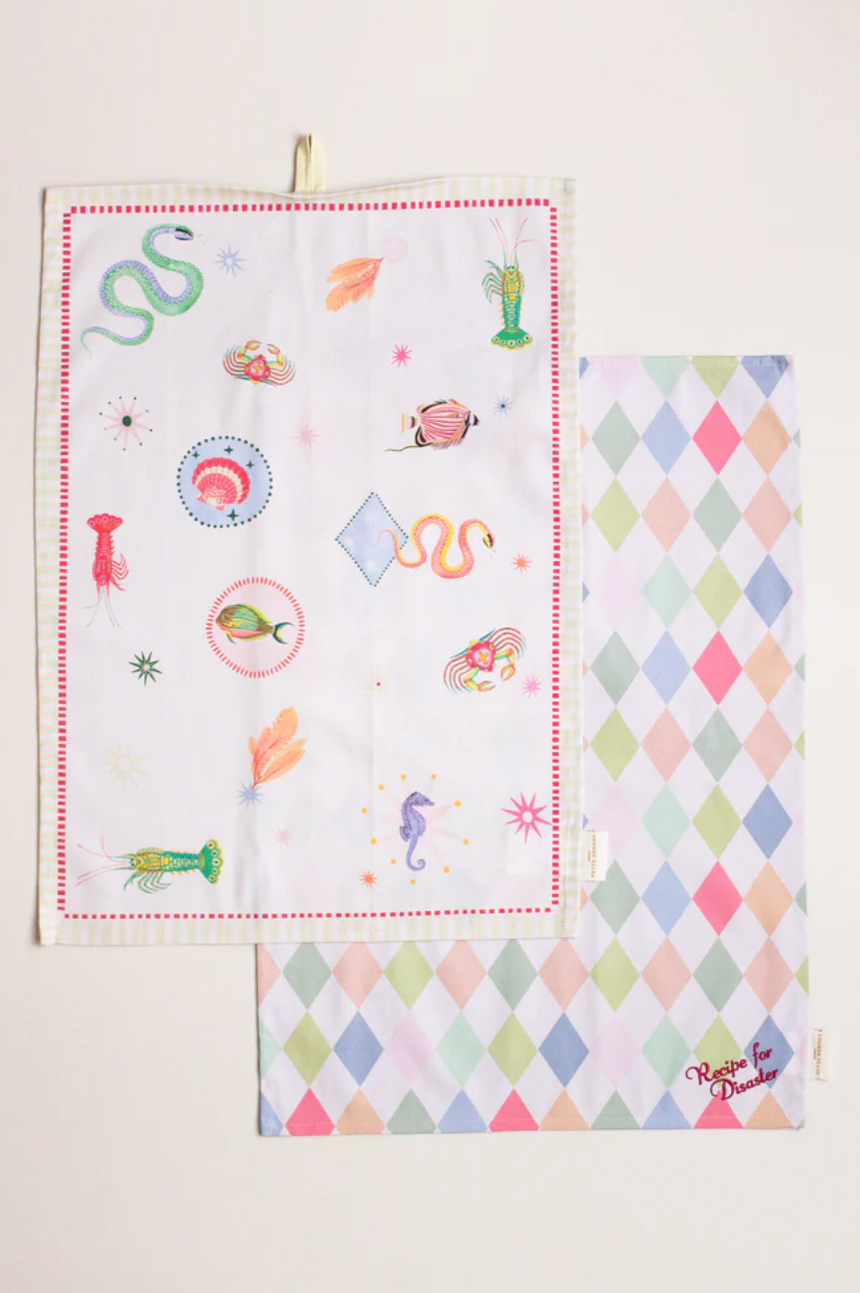 Yvonne Ellen Tea Towels, Harlequin ( Set Of 2 )