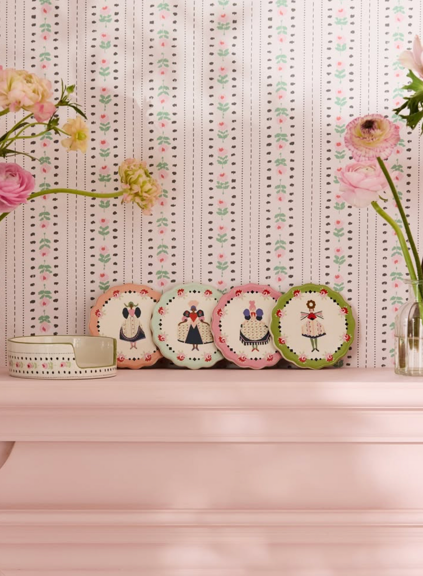 Cath Kidston Spring Birds Round Coaster (Set Of 4)