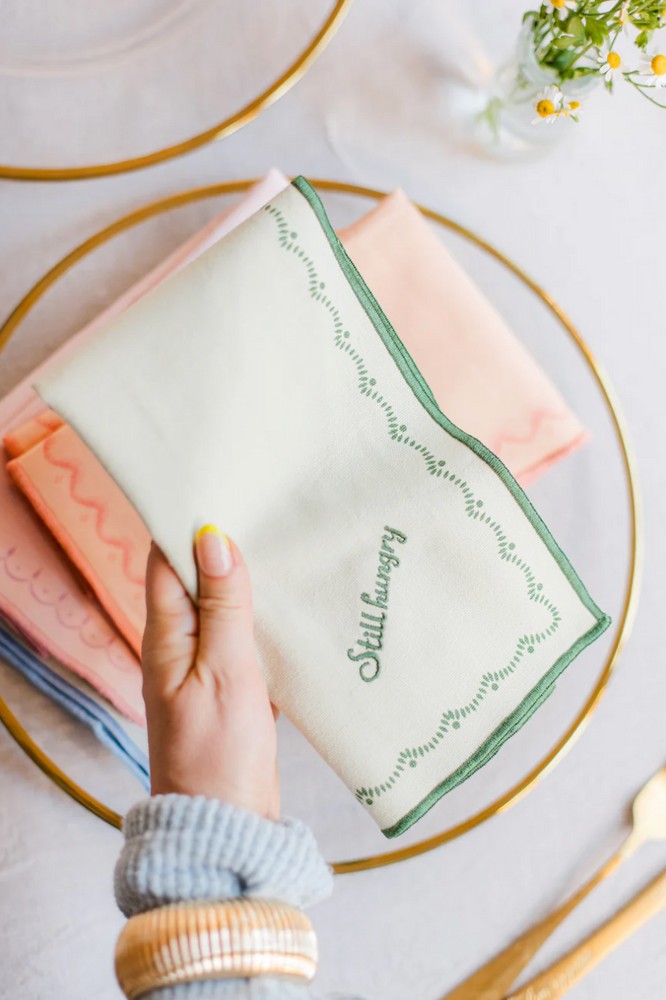 Yvonne Ellen Slogan Embroidered Napkins ( Set Of 4)