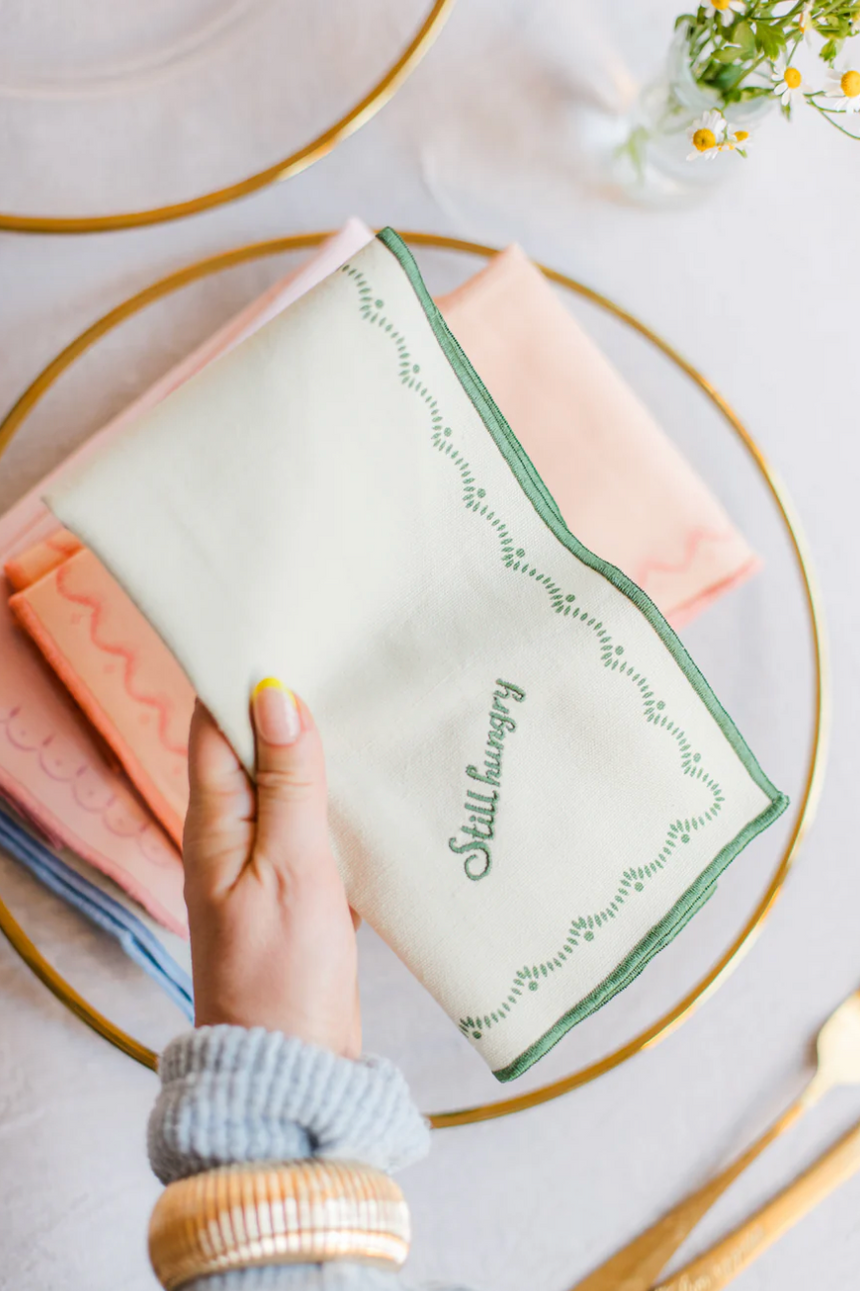 Yvonne Ellen Slogan Embroidered Napkins ( Set Of 4)