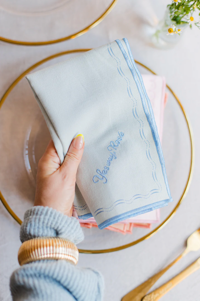 Yvonne Ellen Slogan Embroidered Napkins ( Set Of 4)