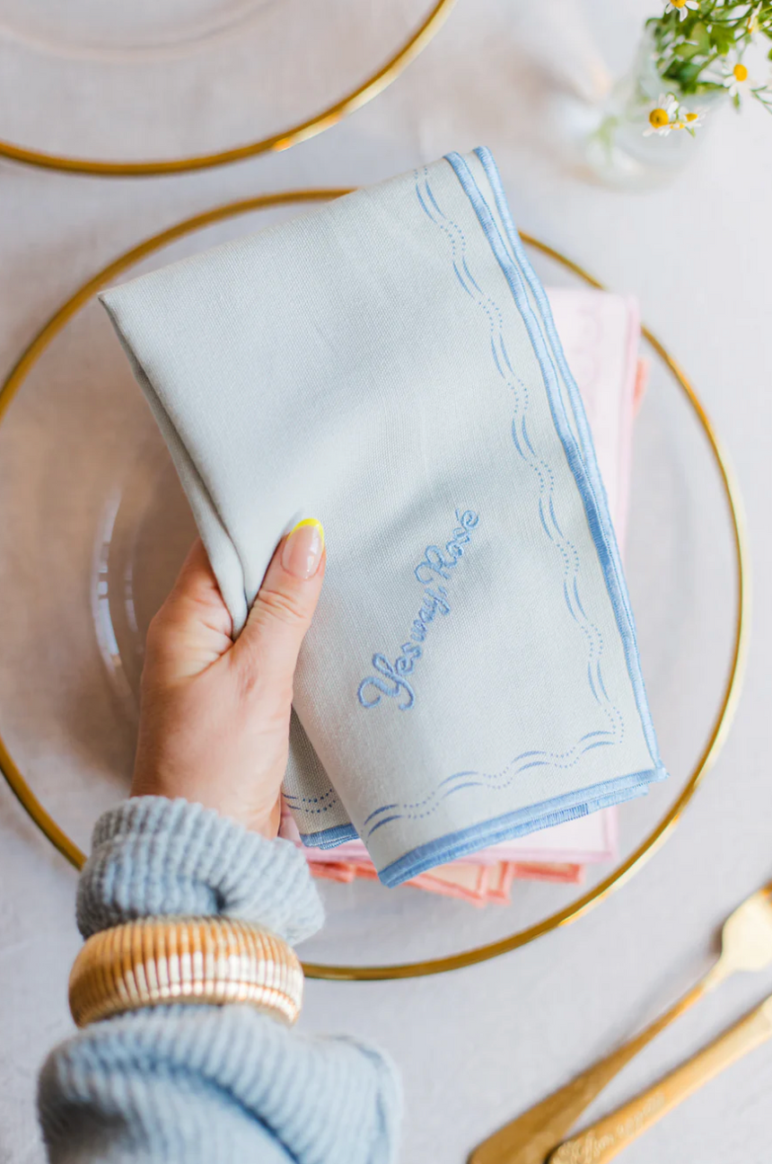 Yvonne Ellen Slogan Embroidered Napkins ( Set Of 4)