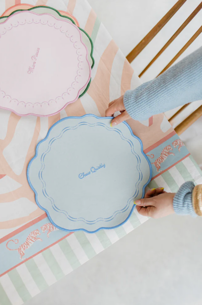 Yvonne Ellen Slogan Embroidered Placemats ( Set Of 4)