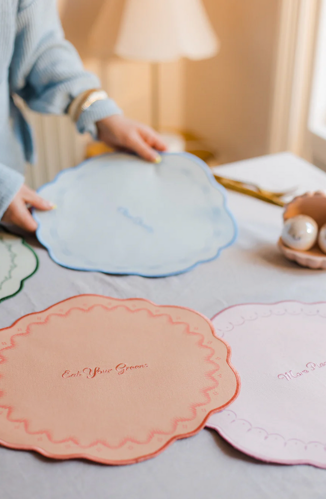 Yvonne Ellen Slogan Embroidered Placemats ( Set Of 4)