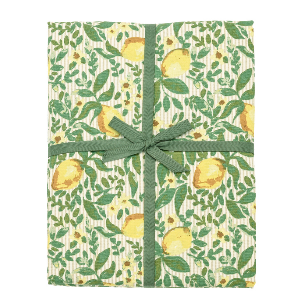 Walton & Co  Lemon Cotton Tablecloth
