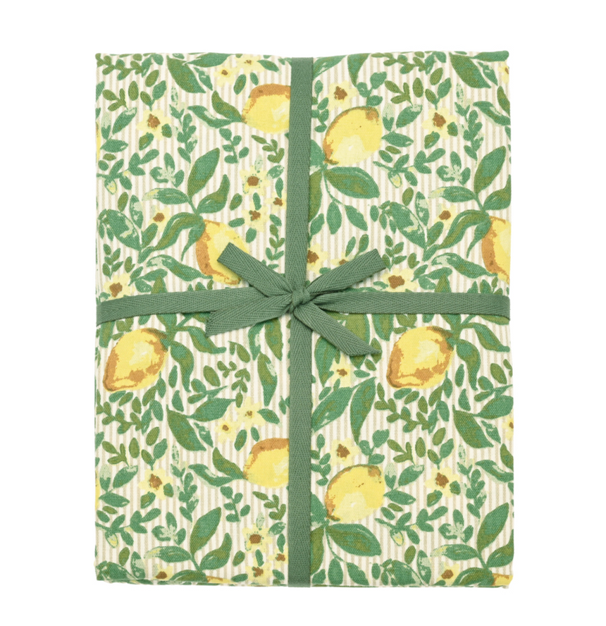 Walton & Co  Lemon Cotton Tablecloth