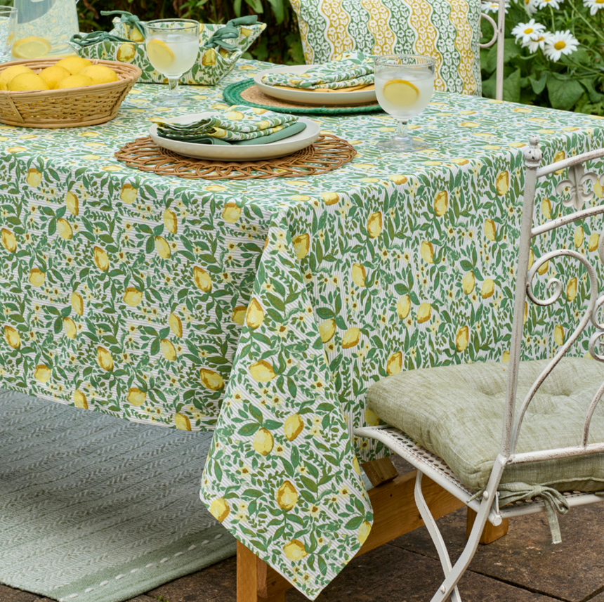 Walton & Co  Lemon Cotton Tablecloth