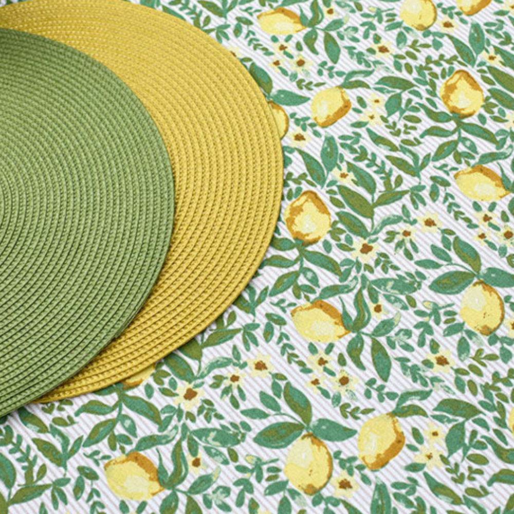 Walton & Co  Lemon Cotton Tablecloth