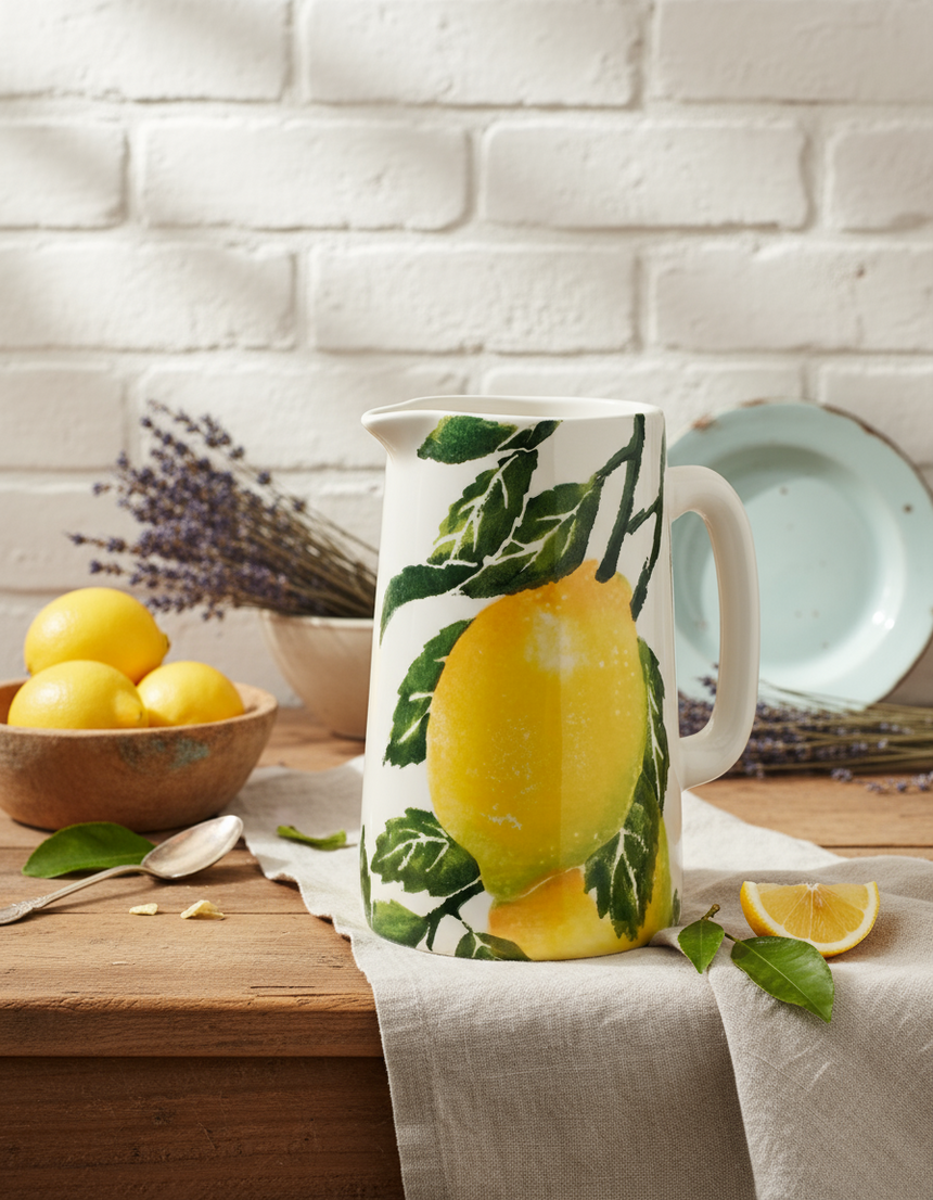 Bliss Home Lemons Ceramic Water Pitcher