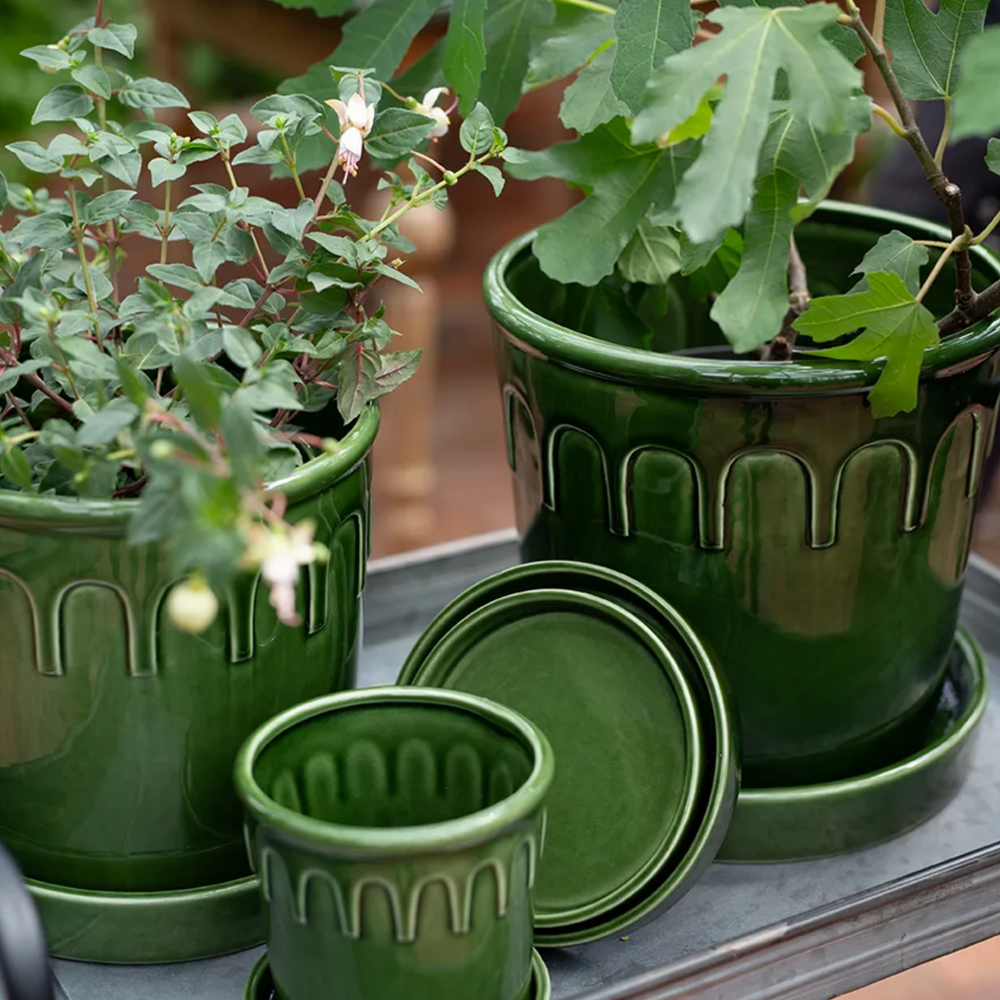 Wikholm Lykke Ceramic Plant Pot & Saucer