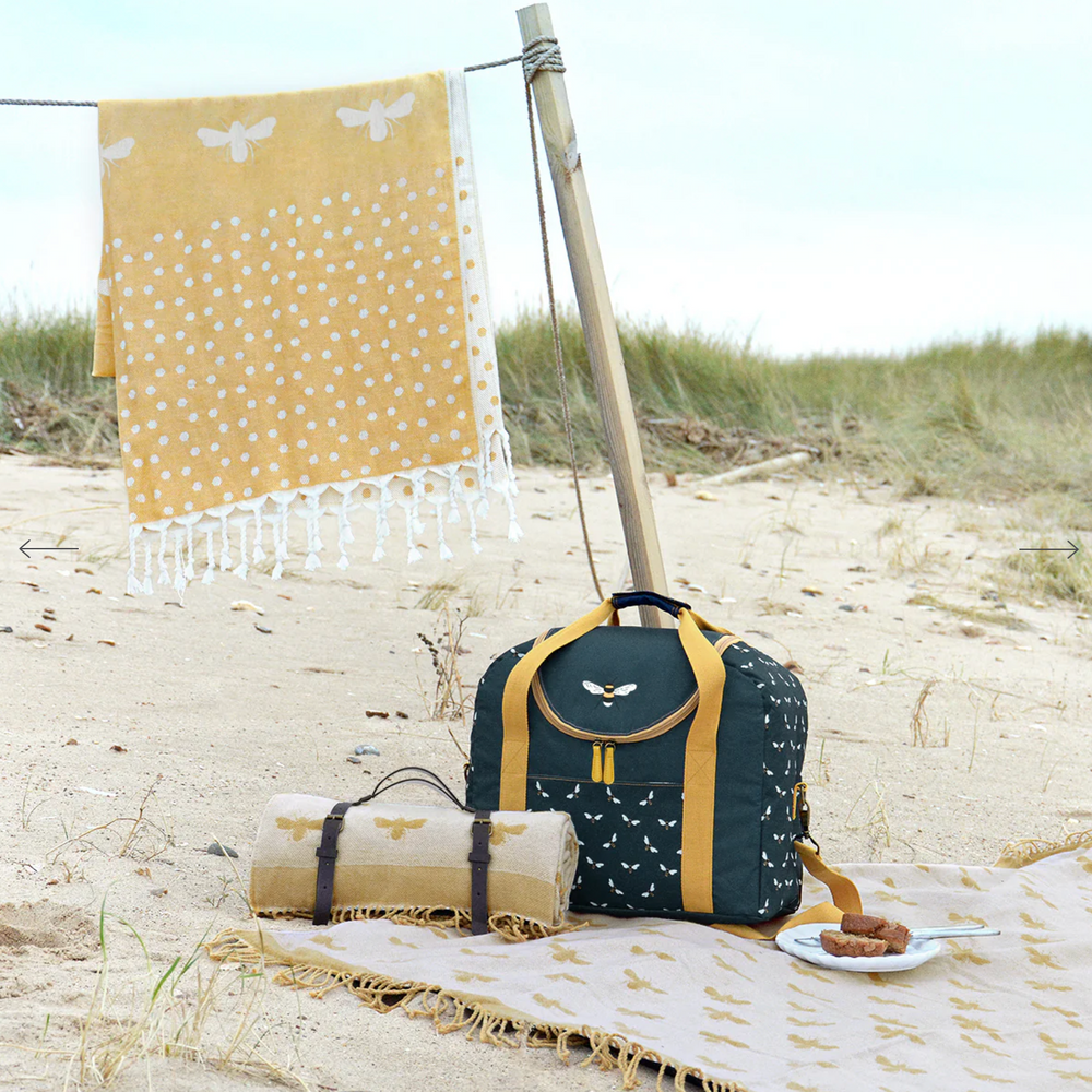 Sophie Allport Cotton Hammam Beach Towel/ Blanket, Bees