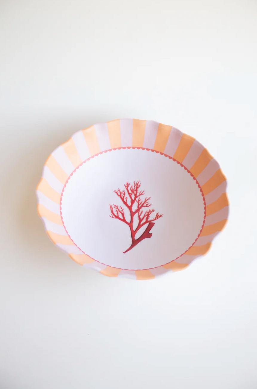 Yvonne Ellen Coral Melamine Serving Bowl