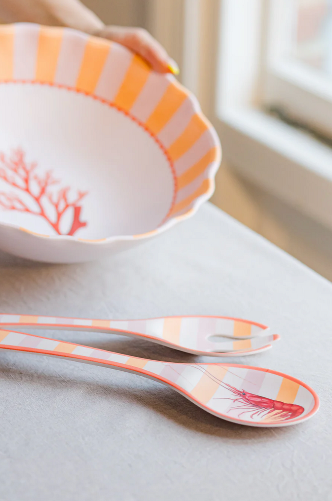 Yvonne Ellen Coral Melamine Serving Bowl