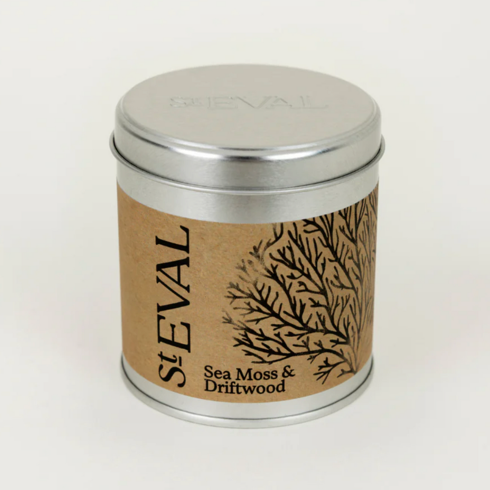 St Eval Sea Moss & Driftwood  Scented Tin Candle