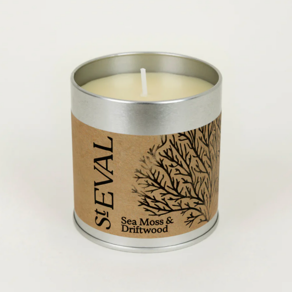 St Eval Sea Moss & Driftwood  Scented Tin Candle