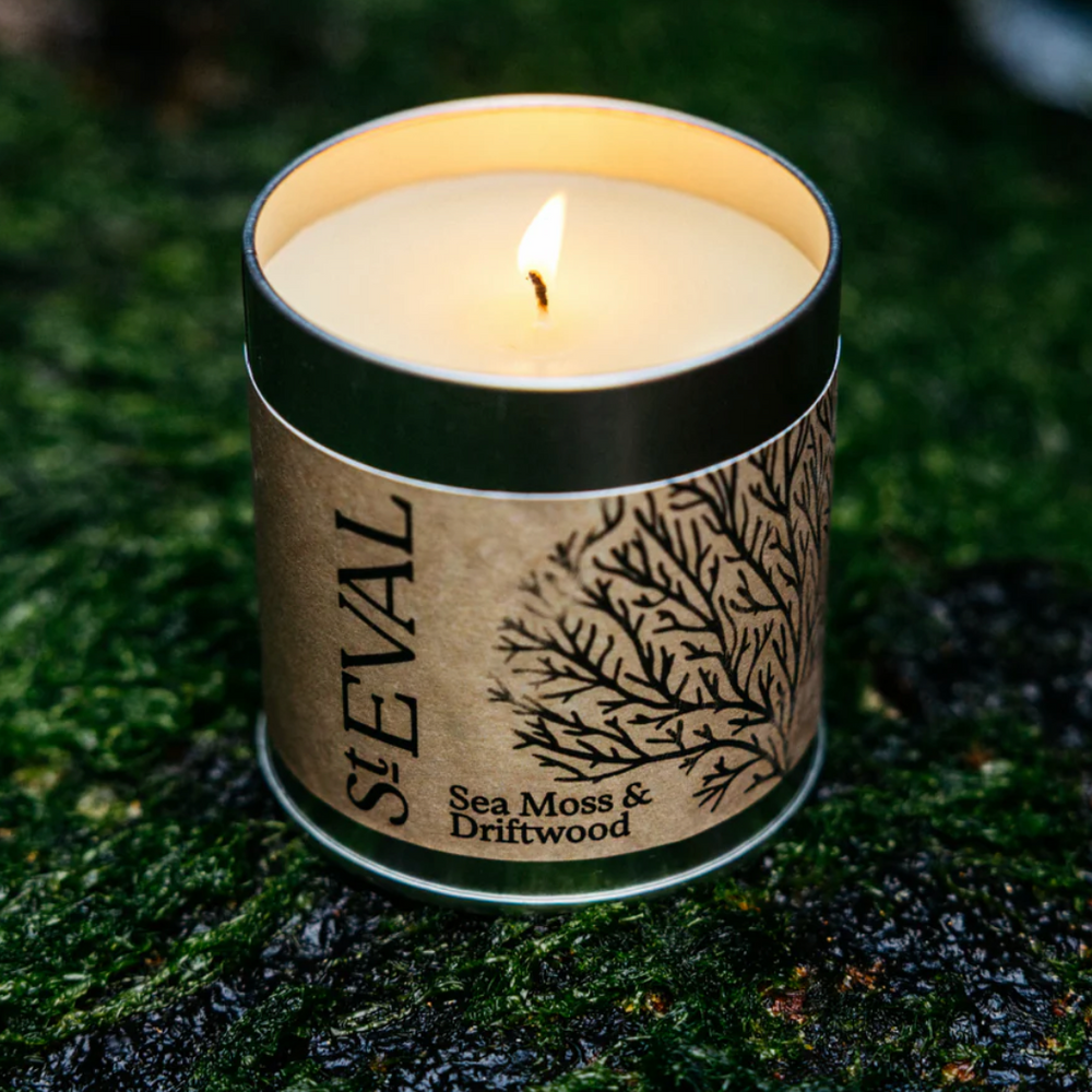 St Eval Sea Moss & Driftwood  Scented Tin Candle