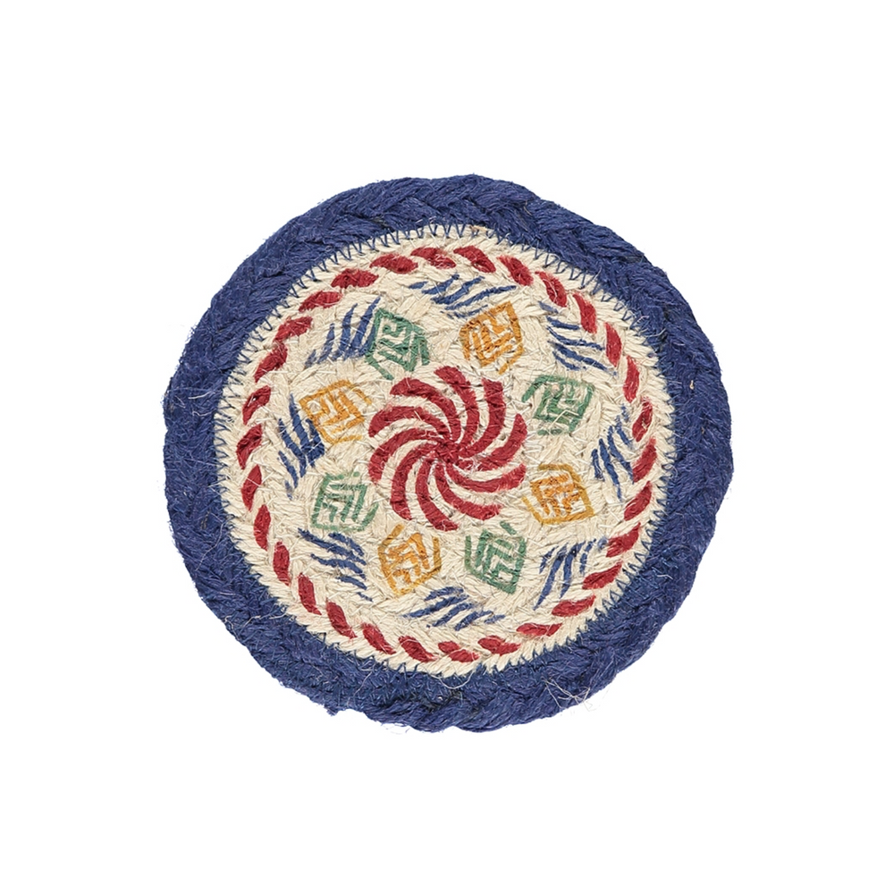 The Braided Rug Company Jute coasters, Kantha (Set Of 6)