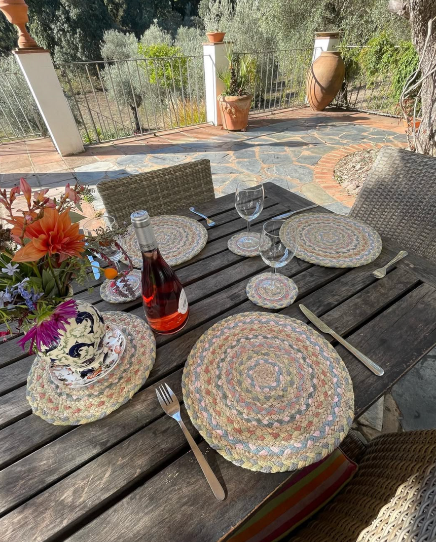 The Braided Rug Company Jute placemats, Pastel Fairisle (Set Of 6)