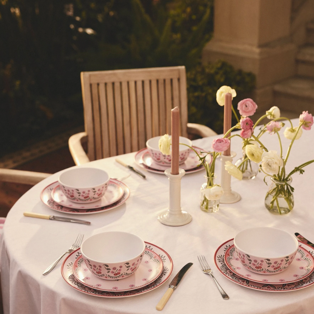 Cath Kidston Cherry  Melamine Picnic Dinner Plates (Set Of 4)