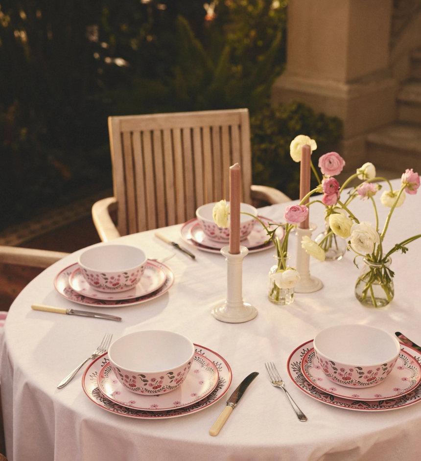 Cath Kidston Cherry  Melamine Picnic Dinner Plates (Set Of 4)