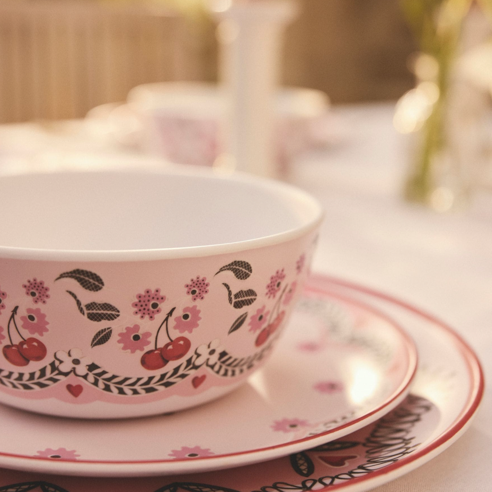 Cath Kidston Cherry  Melamine Picnic Side Plates (Set Of 4)