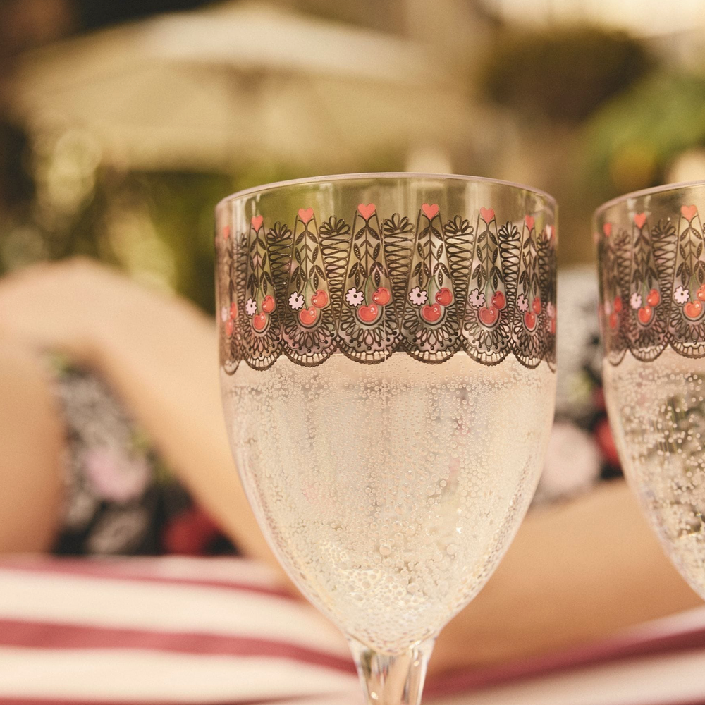 Cath Kidston Cherry picnic Wine Glass