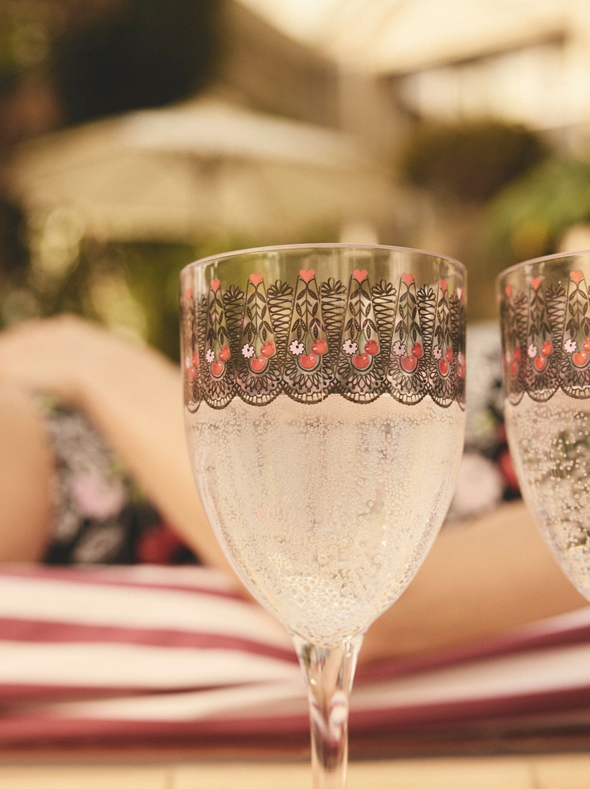 Cath Kidston Cherry picnic Wine Glass