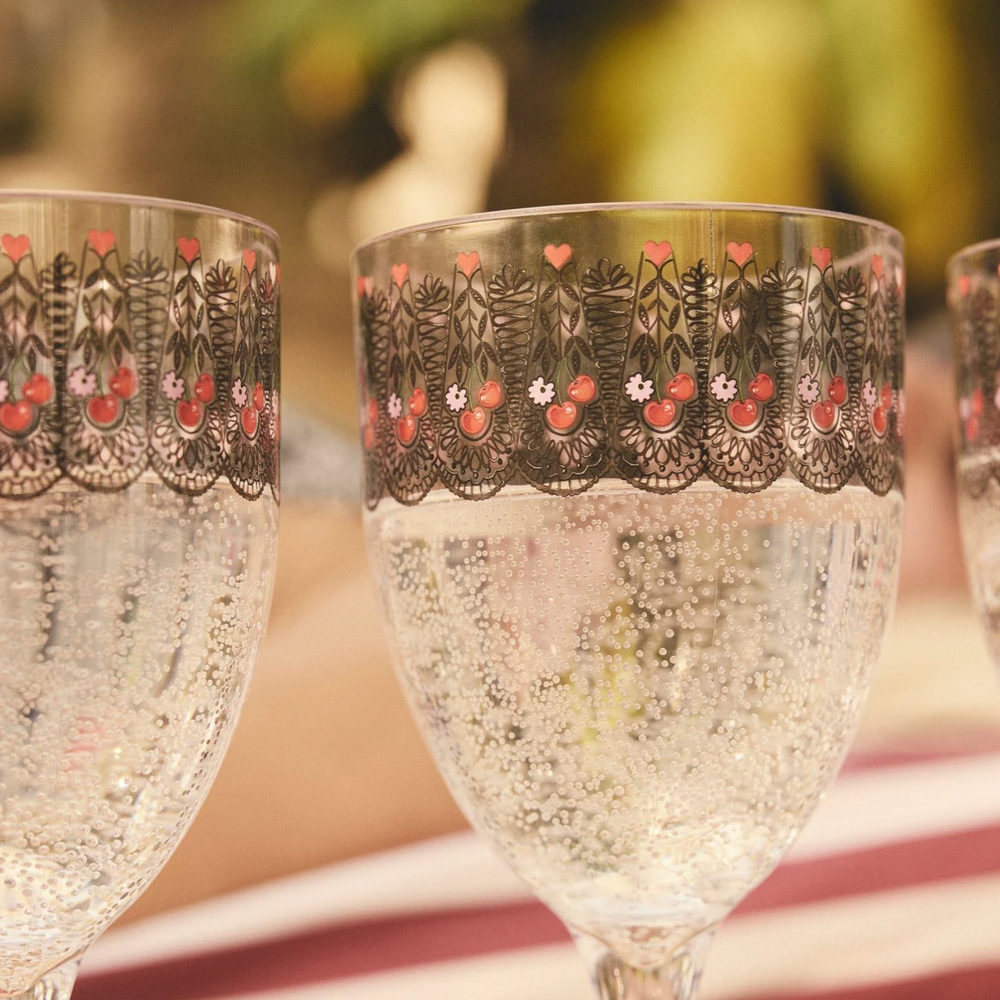Cath Kidston Cherry picnic Wine Glass
