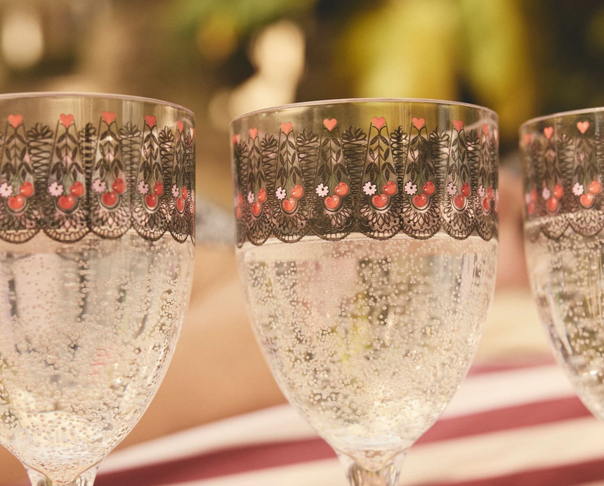 Cath Kidston Cherry picnic Wine Glass