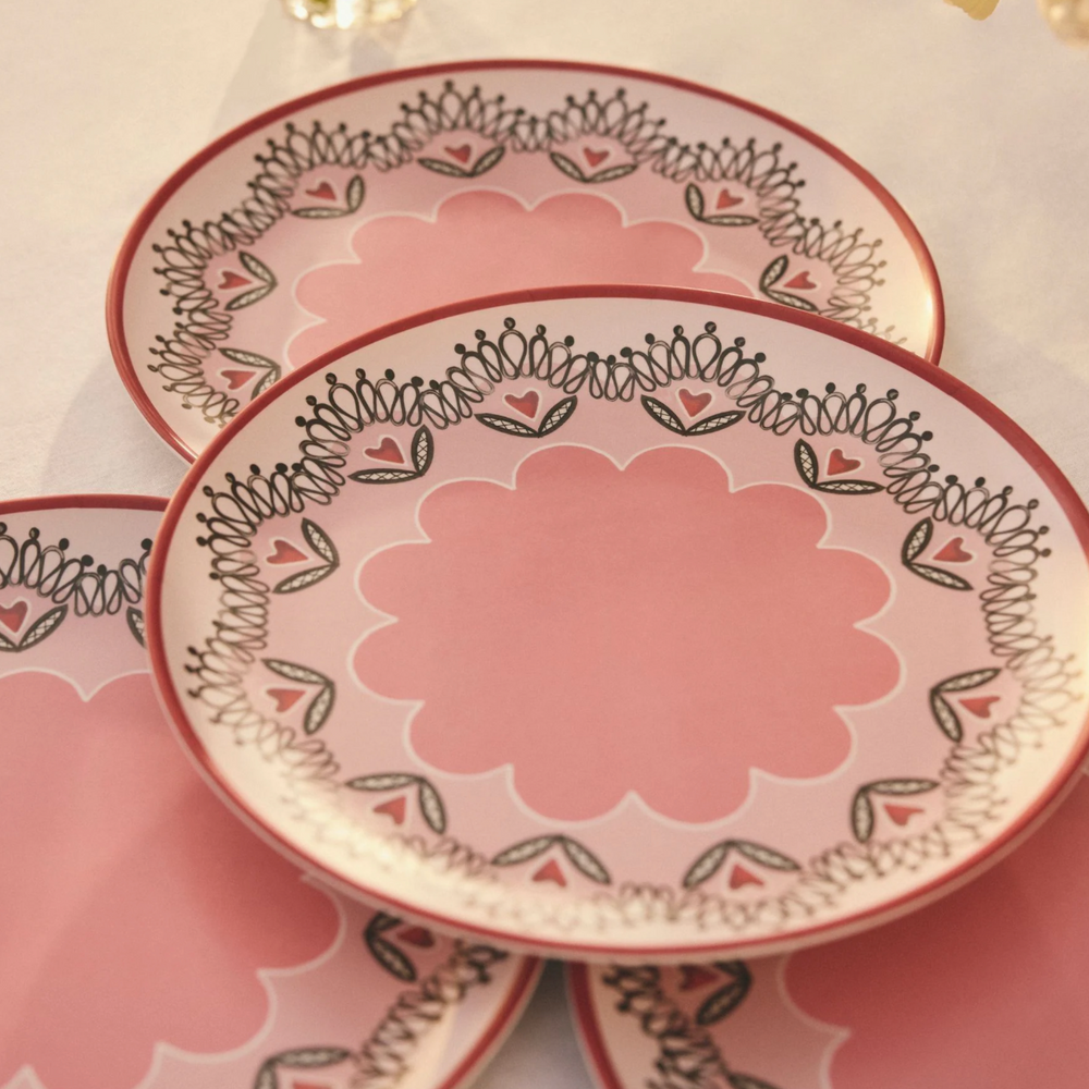 Cath Kidston Cherry  Melamine Picnic Dinner Plates (Set Of 4)