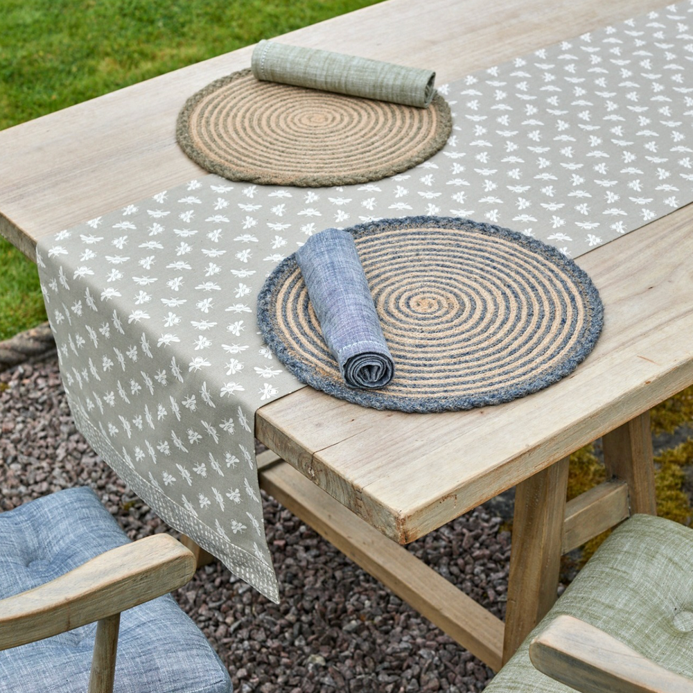 Walton & Co Circular Plaited Jute Placemat, Olive
