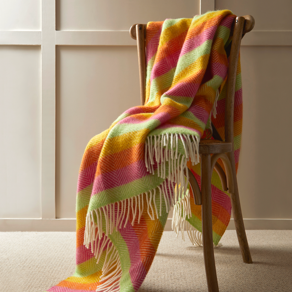 Tweedmill Pure New Wool Throw, Stripe Refresh