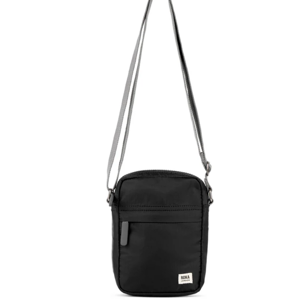 Roka London Bond Crossbody Bag, Black (Recycled  Nylon Ripstop)