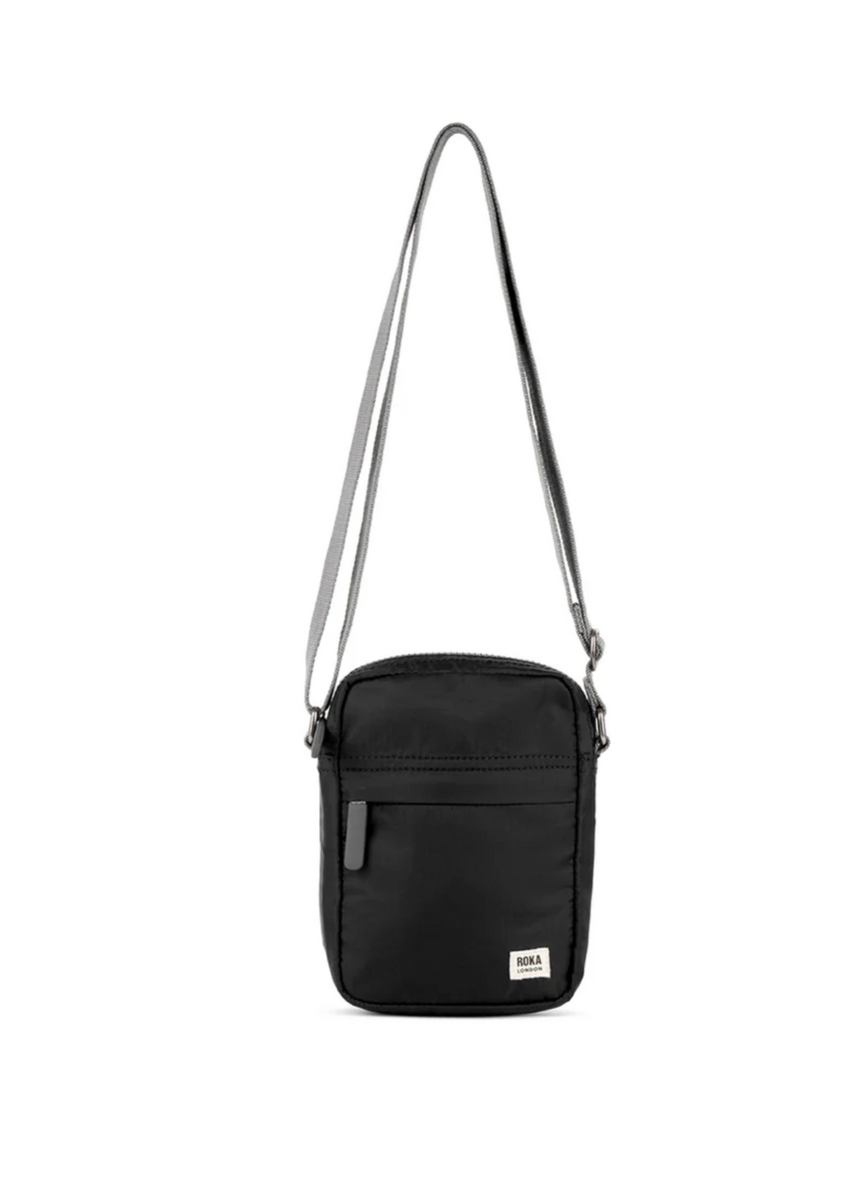 Roka London Bond Crossbody Bag, Black (Recycled  Nylon Ripstop)