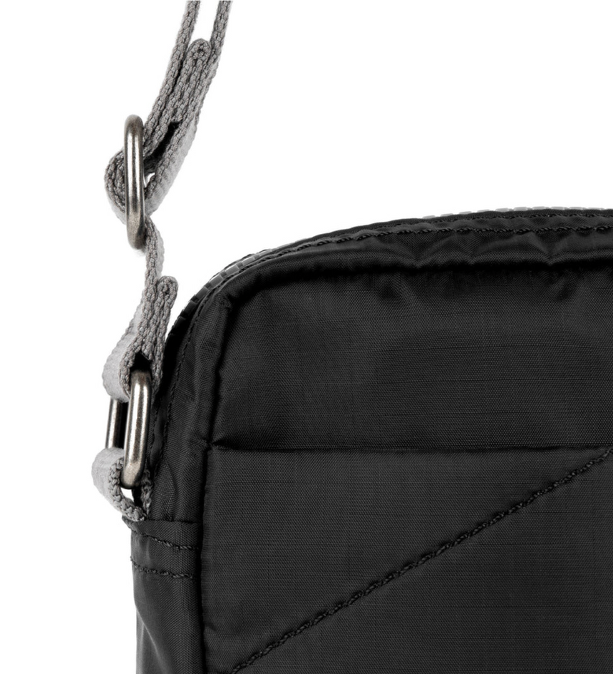 Roka London Bond Crossbody Bag, Black (Recycled  Nylon Ripstop)